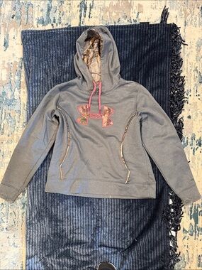 Under Armour Gray Hoodie with Pink Camo Logo